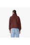 Women's Brown Sweatshirt with Full-Length Zipper - 2
