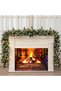 9FT Christmas Garland with 50 Lights, Artificial Christmas Decorations with Pine Cones and Berry Clusters, Holiday Garland for Indoor Outdoor Stairs Door Fireplace,New Year Decor (Green)