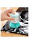 Set of 4 Dishwashing Brushes – Cleaning Brushes with Detergent Compartment and Pump for Liquid Detergent, Dish Brush, Kitchen Brush - 4