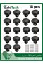 18 Piece Round Cabinet Knobs, 30mm Black Drawer Knobs and Pulls with Screws, Stainless Stee