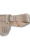 Anouk Beige Crocodile-Textured Asymmetrical Leather Belt with Tasseled Ends - Standard Size - 5