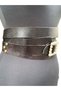 Trinty Burgundy Reflective Double-Layered Black Leather Belt with Pearl Buckle - Standard Size - 5