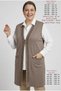 Women's Plus Size Transitional Ecrin Knit Fabric Long Maternity Vest, Relaxed Fit (95 cm), with Rhinestone Accents, Wide at the Hips—Beige Vest with British-Style Buttons