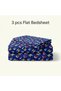 King Size Flat Bedsheet Set, 3 Pieces, 260 x 240 cm (Royal Blue) - 6