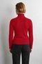 Women's Red Knitted Sweater with a Fisherman's Collar Made from Lambswool - 4