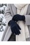 Women's Navy Blue Fuzzy Winter Gloves – Soft-Textured, Stylish, and Perfect for Everyday Use