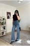 Premium Straight-Leg Raw Hem Jeans - 2
