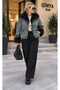 NESİL Women's Collar & Cuffs, Fur-Trimmed, Fiber-Filled, OVERSIZED DENIM JACKET