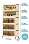 HomarKet Stackable Storage Bins with Lids,5 Tier Storage Cabinet with Wheels & Magnetic Doors - 3