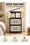 WALALLA 3 Layers Stackable Storage Bins with Wheels and Lids,Mid-Century Modern Plastic Faux Rattan - 2