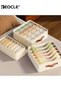 REOCLE 3pcs Foldable Drawer Organizer Stackable Fabric Storage Bin with Handles for Underwear Socks - 4