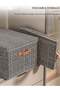 DUNISO Large Black Foldable Storage Box with Lid, 45x35x25cm Non-Woven Fabric Organizer Bin with - 4