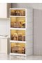 4 Layer Foldable organizer storage Storage Cabinet with Casters, Plastic Storage Bins