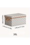 HIAS Elegant Storage Box with Lid and Handles | Large Foldable Fabric Storage Basket - 2