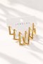 Women's Gold-Colored 3-Piece Square-Shaped Hoop Earring Set with Zircon Stones (Ships in a Box)