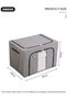 DUNISO 3 Pack Closet Storage Box with Metal Frame, Stackable Flodable Closet Container Organizer - 4