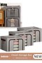 DUNISO 3 Pack Closet Storage Box with Metal Frame, Stackable Flodable Closet Container Organizer