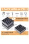 Hanayo 3 Pack Sock Underwear Organizer Dividers, 64 Cell Drawer Organizers Fabric Foldable Cabinet - 2