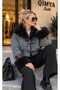 NESİL Women's Collar & Cuffs, Fur-Trimmed, Fiber-Filled, OVERSIZED DENIM JACKET - 3