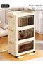 DUNISO 3 Layers Folding Storage Box with Lids, Plastic Stackable Storage Box Storage Bins with - 5