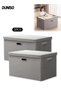 DUNISO 2Pcs Cloth Storage Box with lid,Foldable Wardrobe Clothes Organizer,Stackable Storage