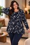 Stretch Fabric Viscose Blouse – Style and Comfort - Plus Size - Patterned - 2
