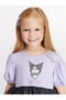 Balloon Sleeve Kuromi Printed Girl's Dress - 3