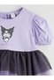 Balloon Sleeve Kuromi Printed Girl's Dress - 5