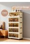 HomarKet 5 Tier Storage Bins with Lids, Stackable Closet Organizers and Storage with Wheels - 4