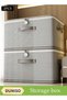 DUNISO 2 Pcs Large Clothes Storage Box，Waterproof Moving Tote Bag，Foldable Storage Containers，With