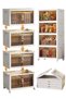 FPC Foldable Plastic Storage Box 4 layers With Wheels and Doors,XLarge Storage Bin with Lid