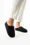 Unisex Black Embroidered Velvet House Slippers Men's House Slippers - 3