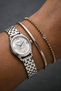 Milano Women's Analog Wristwatch with Silver Metal Strap, Silver Dial, Roman Numerals, and Round Case, 25 mm