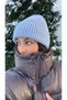 Baby Blue Unisex Fold-Over Knit Beanie - 2