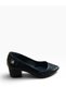 Women's Thick Heel Cracked Patent Leather Evening Shoes