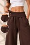 Women's Curved-Waist, Wide-Leg Sweatpants with Adjustable Legs and Pockets - 2