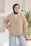 Women's V-Neck Quilted Short Jacket with Two Buttons