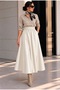 Women's Leather High-Waisted Flared Ankle-Length Skirt - 3