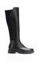 Women's Genuine Leather Zipper Boots 7034 BLACK LEATHER - 2