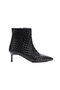 Women's Knitted Detail Classic Heeled Boots 5129 BLACK LEATHER - 2