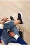 Men's Genuine Leather Casual Sneakers with Logo and Thick Platform Soles - 4