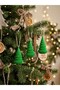 Set of 3 Decorative Christmas Tree Ornaments with Pine Tree Design, Christmas Ornaments - 5