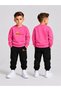 Children's Printed Winter Sweatsuit Top and Bottom Set: 3-Ply Brushed Inside Crew Neck Sweatshirt and Cotton Pants Set