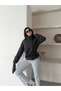 Women's Double-Buttoned Mock Neck Belted Short Melton Coat - 5