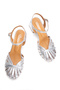 Women's Genuine Leather Mid-Heeled Shoes 3115 LAME - 3