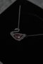 Steel and Stone Swan Necklace - 2