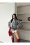 Women's Double-Buttoned Mock Neck Belted Short Melton Coat - 5