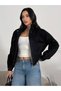 New Season Women's Oversized Mock Neck Double-Pocket Imported Suede Jacket - 4