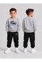 Children's Printed Winter Sweatsuit Top and Bottom Set: 3-Ply Brushed Inside Crew Neck Sweatshirt and Cotton Pants Set
