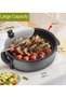Electric Pizza Pan 42x42cm with Glass Lid, Adjustable Thermostat & Heat Control, Multifunctional Electric Cooking Frying Pan for Pizza, Pancakes, Grilling, Frying & Everyday Cooking - 3